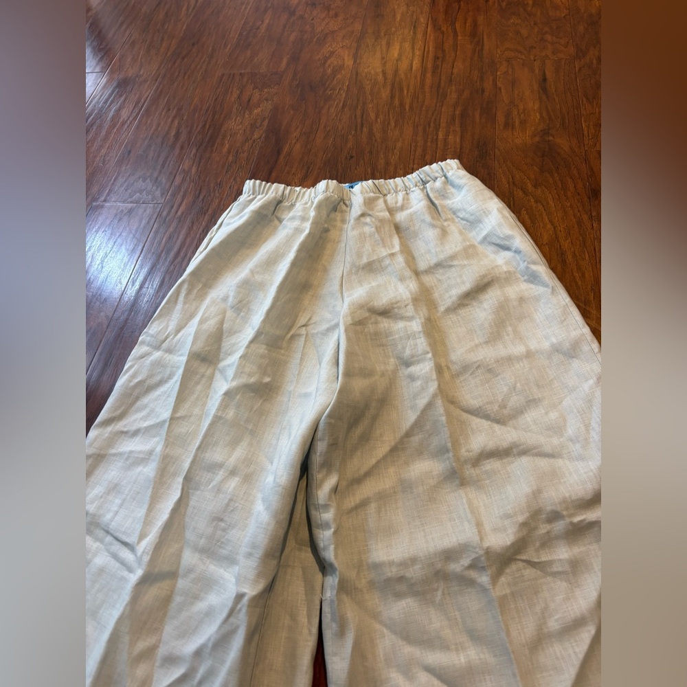 Planet By Lauren G Handkerchief Linen Flood Panel Pant Size 1 - Picture 3 of 5